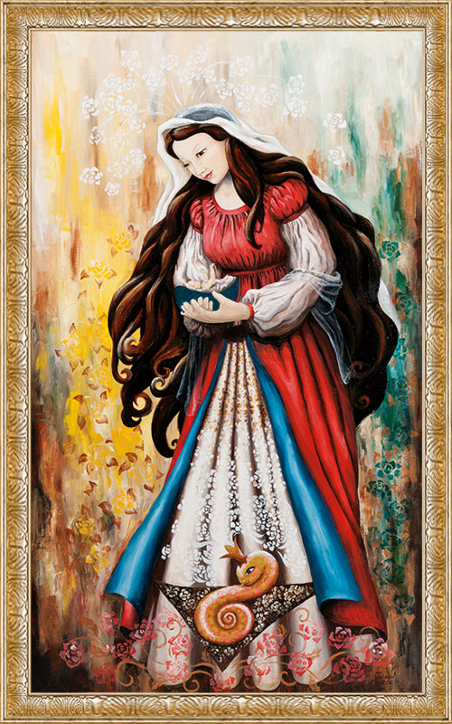 Jana Dallosova acryl painting on canvas, Mahalakshmi and Kundalini