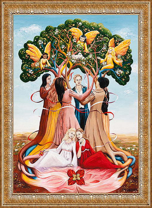 Jana Dallosova acryl painting on canvas, William Blake: Song - Love and Harmony